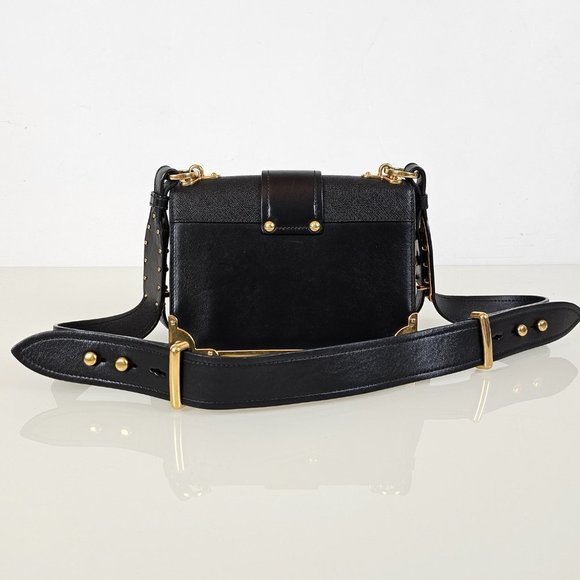 Prada Cahier Medium Black Leather Cross Body Bag - Picture 2 of 10